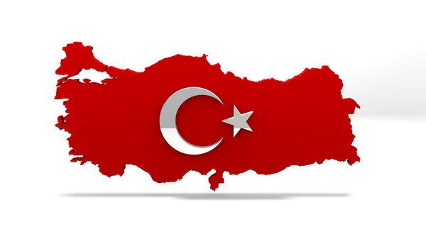 Türkiye haritası. Türk işaret. Türkiye'nin ülke harita işareti. — Stok fotoğraf