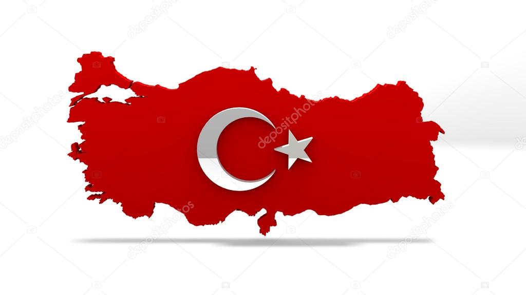 Turkey Map. Turkish Sign. Turkey Country Map Sign.
