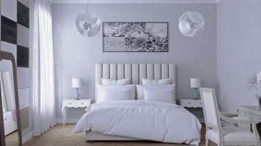 Autodesk 3ds max Vray tasarım klasik yatak odası