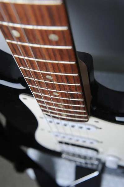 Chitarra avvoltoio primo piano, chitarra in bianco e nero — Foto Stock