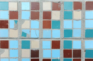 Küçük kare kiremit doku. Bej, mavi, Turkuaz ve kahverengi