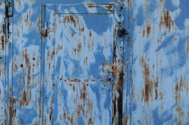 Çizikler ve çatlaklar ile mavi metal doku