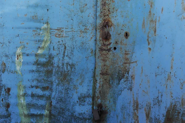 Textura de metal azul con arañazos y grietas —  Fotos de Stock