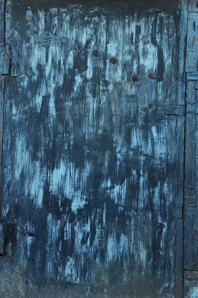 Textura de metal azul com arranhões e rachaduras — Fotografia de Stock