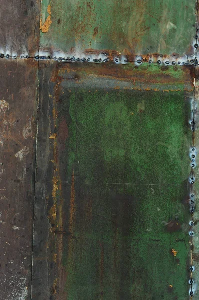 Zelené kovové textury s škrábance a praskliny — Stock fotografie