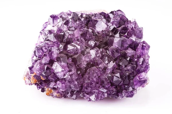 Purple amethyst on a white background — Stock Photo, Image