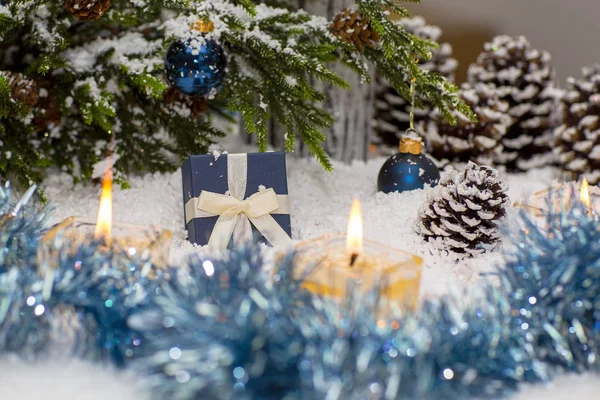 Christmas still life is with snow. — Stock Photo, Image