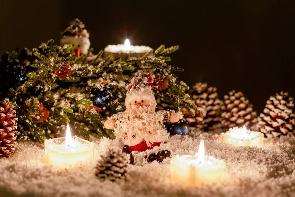 Christmas still life is with snow. — Stock Photo, Image