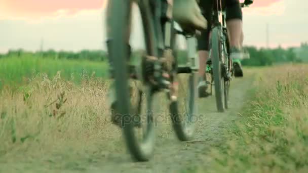 Fechar as rodas de bicicleta — Vídeo de Stock