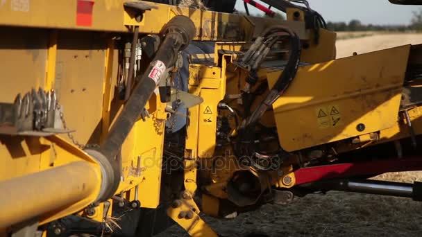Closeup of combine equipment — Stock Video