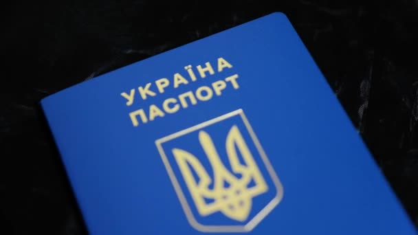 Biometric passport of Ukraine for travel abroad. — Stock Video