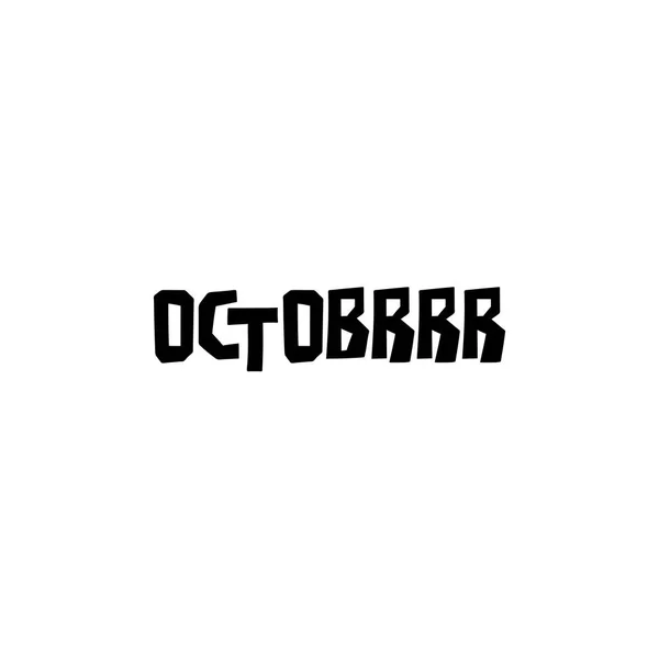 Oktober. Belettering. Geïsoleerde vectorobject op witte achtergrond. — Stockvector