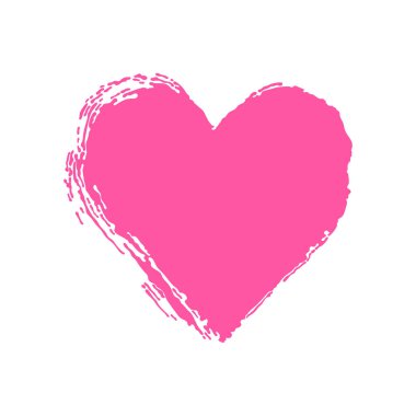 Pembe kalp. Su sıçramalarına ve damla. Beyaz arka plan üzerinde izole vektör nesnesi.