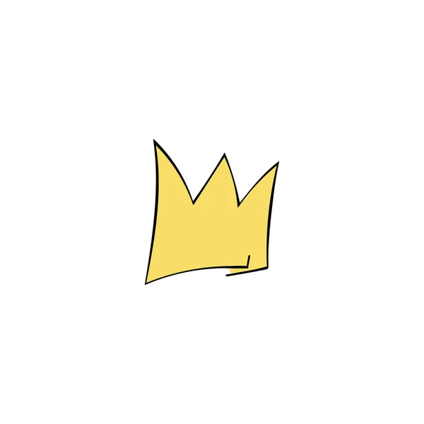 Crown Children Doodle Drawing Isolated Vector Object White Background — 스톡 벡터