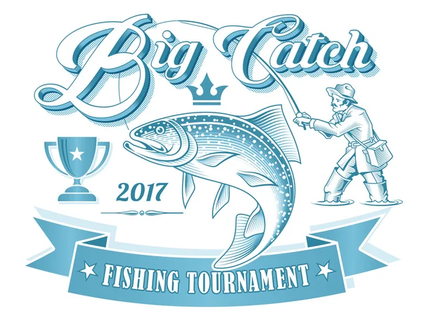 Logo vectoriel du tournoi de pêche — Image vectorielle