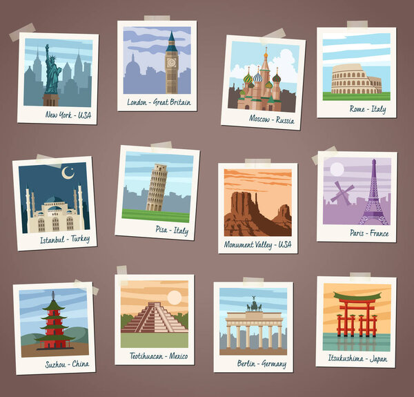 Vector Travel Instant Photos Collection

