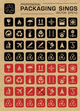 Vektör ambalaj Grunge Icons Set