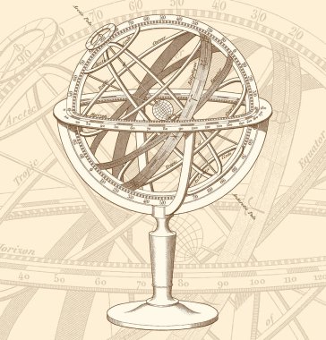 Armillary küre illüstrasyon vektör