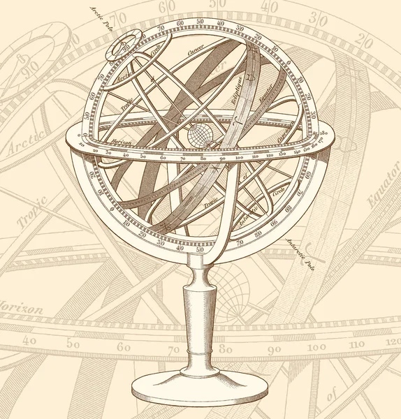 Vector Armillary Sphere illustration — Stock Vector