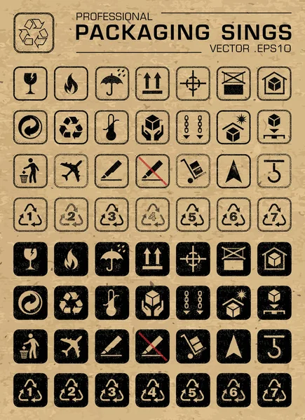 Vector Packaging Grunge Icons Set