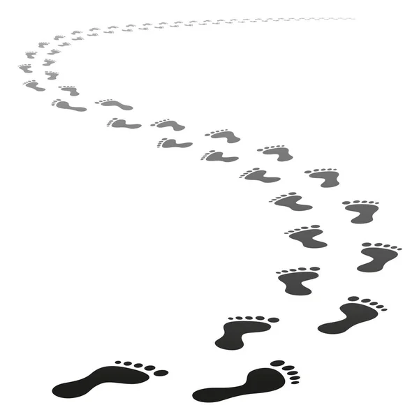Vector foot tracks footpath — Stock Vector