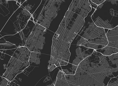 New york Haritası vektör siyah