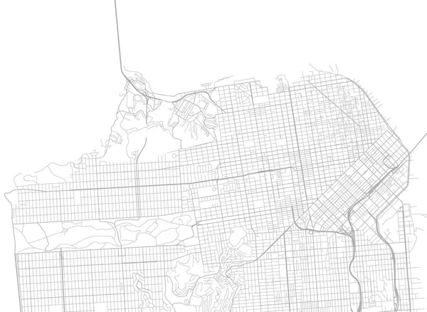 Peta Vektor Putih San Francisco - Stok Vektor