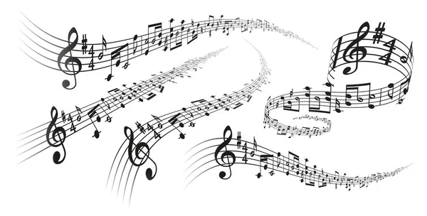 Decorações de partitura musical vetorial — Vetor de Stock