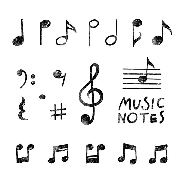 Notas de música dibujada a mano vectorial — Vector de stock