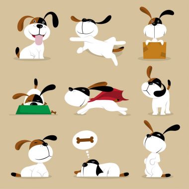 Komik vektör köpek resimler