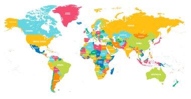 renkli vektör Dünya Haritası