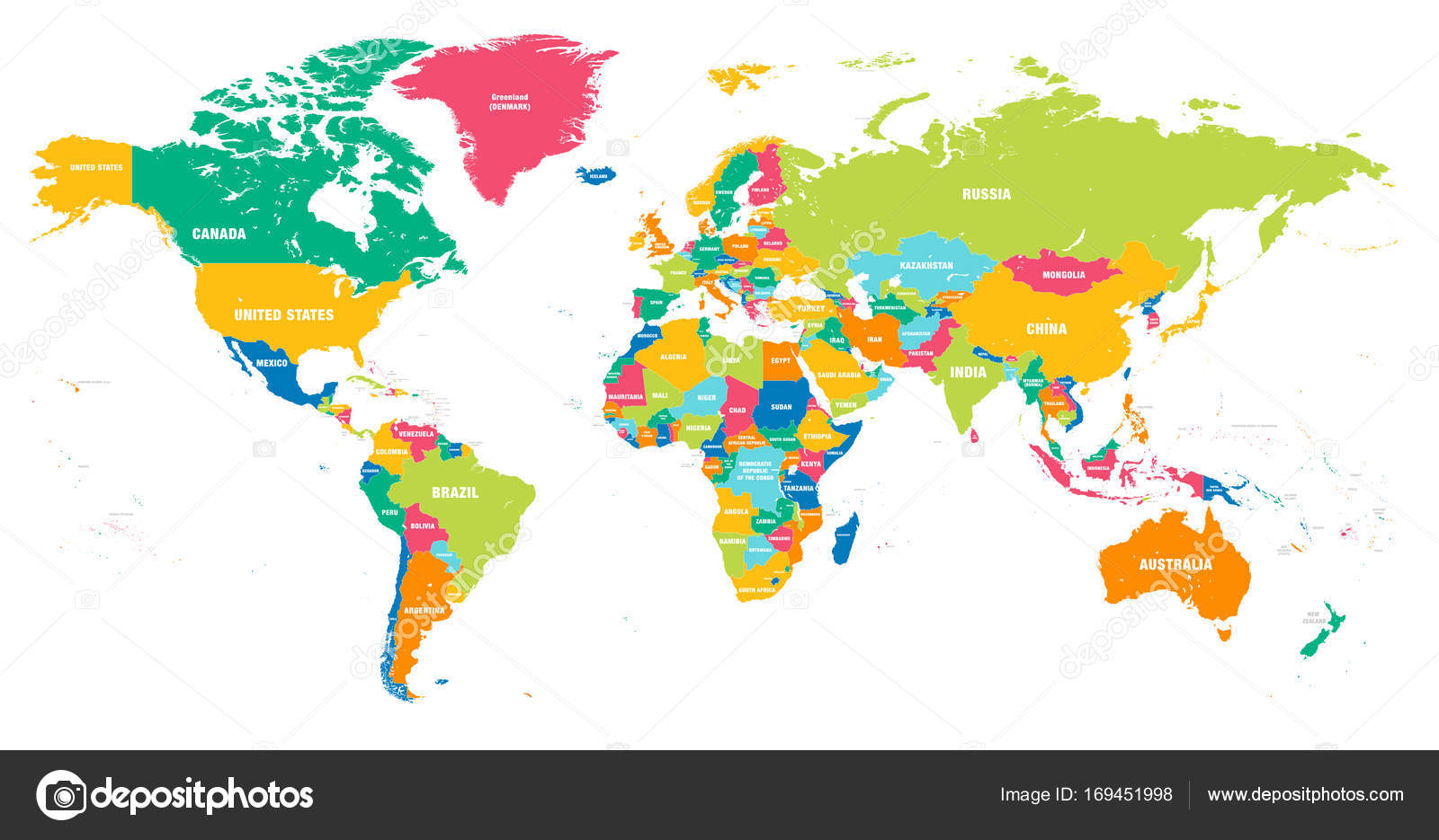 Mapa do mundo vetorial colorido — Vetores de Stock ... Mapa do mundo vetorial colorido — Vetores de Stock ...