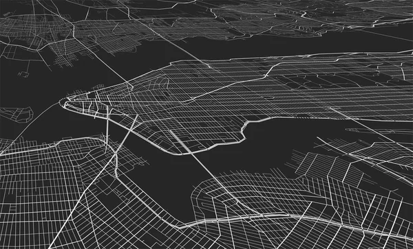 Vektor černý mapa města New york — Stockový vektor
