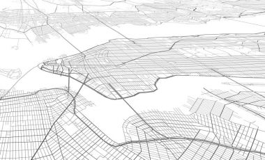 New york Haritası vektör beyaz