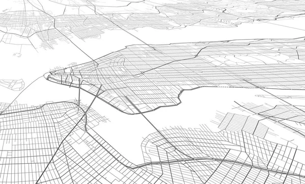 Vector mapa blanco de Nueva York — Archivo Imágenes Vectoriales
