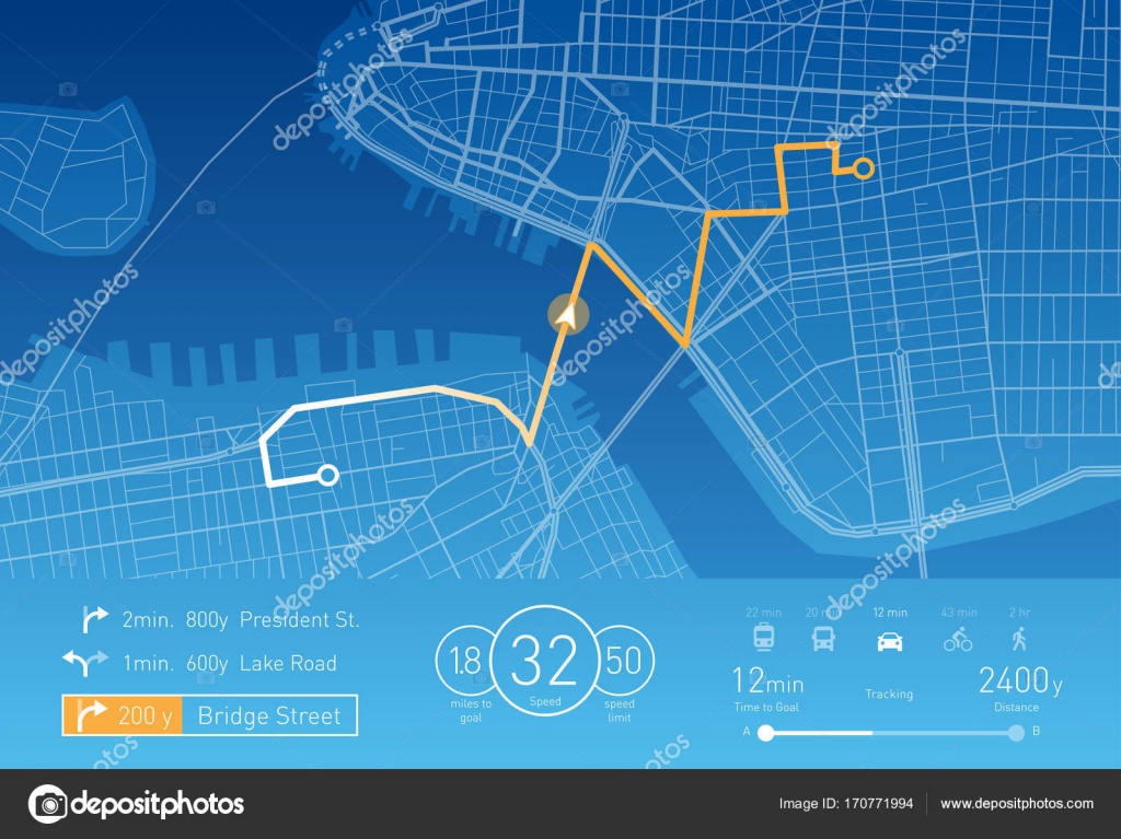 Custom Navigation system vector illustration Stock Vector Image by