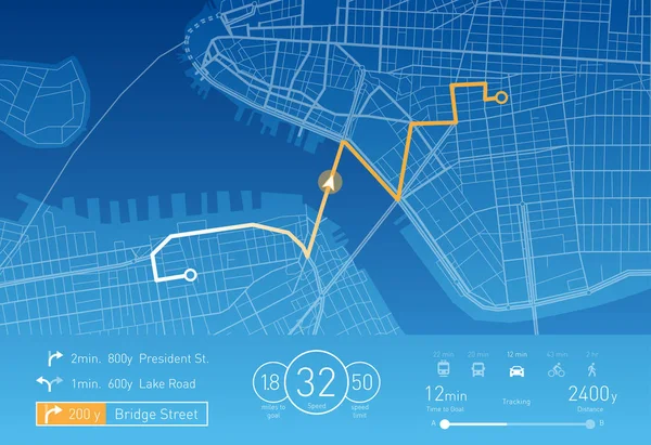 Aangepaste navigatie systeem vectorillustratie — Stockvector