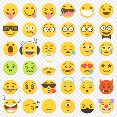 Vektör Emoji büyük düz Set 2