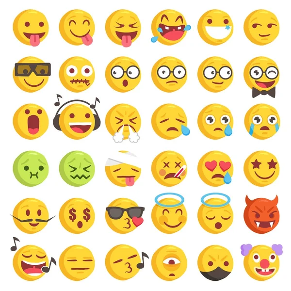 Grov Hand dras stora Emoji Set 2 — Stock vektor