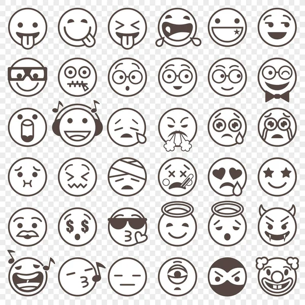 Seviyelendirilmiş siyah beyaz Emoji küme2