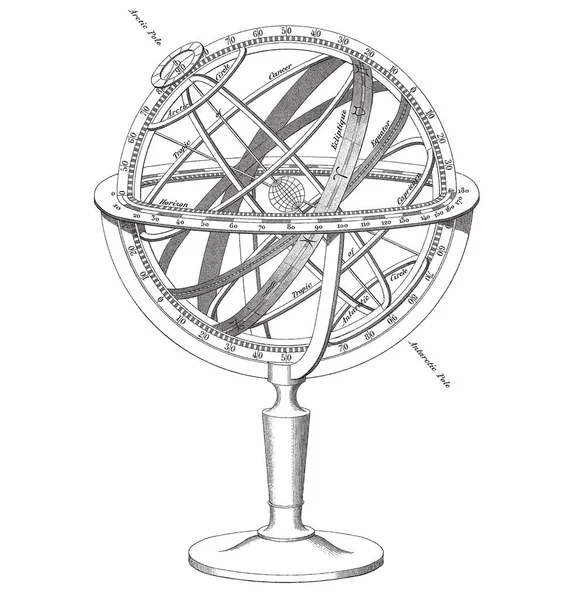 Ilustração da esfera armilar vetorial — Vetor de Stock