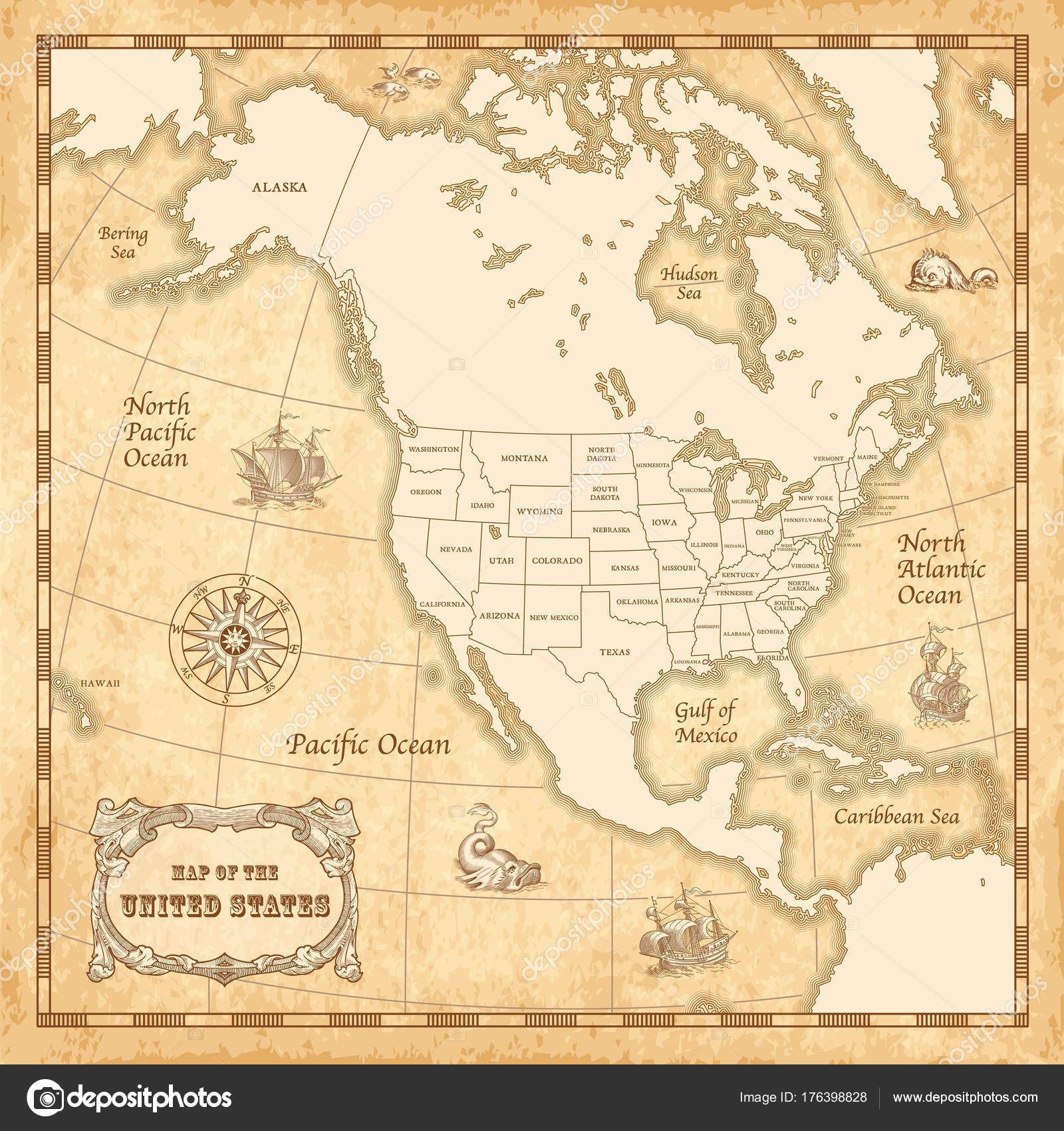 ビンテージ ユナイテッドエアライン アメリカ マップ United States