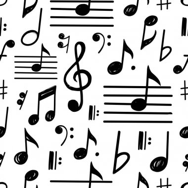 Müzik notlar vektör seamless modeli