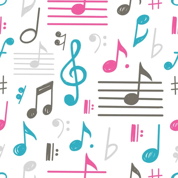 Notes de musique vectoriel motif sans couture — Image vectorielle