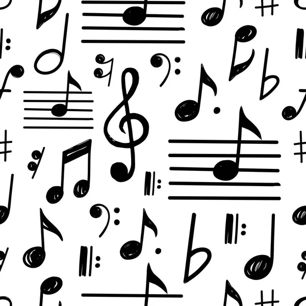 Notes de musique vectoriel motif sans couture — Image vectorielle