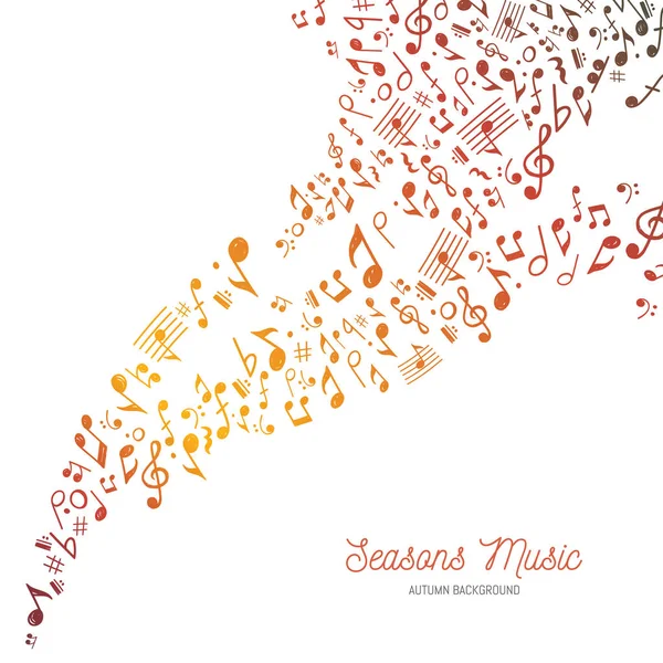 Fond musical en couleurs d'automne — Image vectorielle