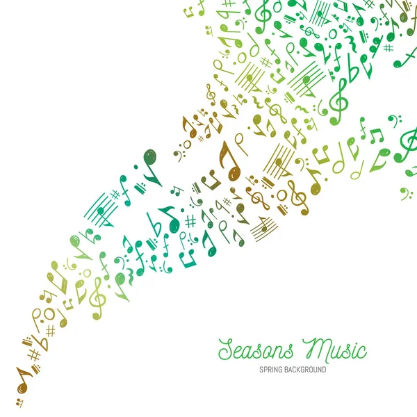 Fond musical dans les couleurs du printemps — Image vectorielle