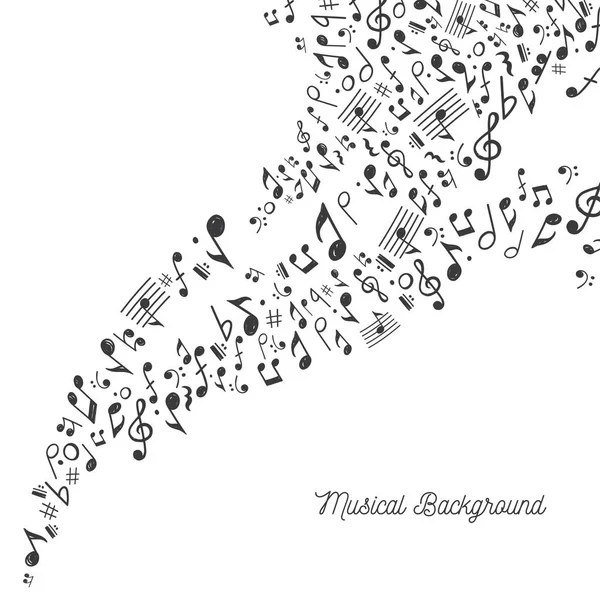 Fond musical en noir et blanc — Image vectorielle