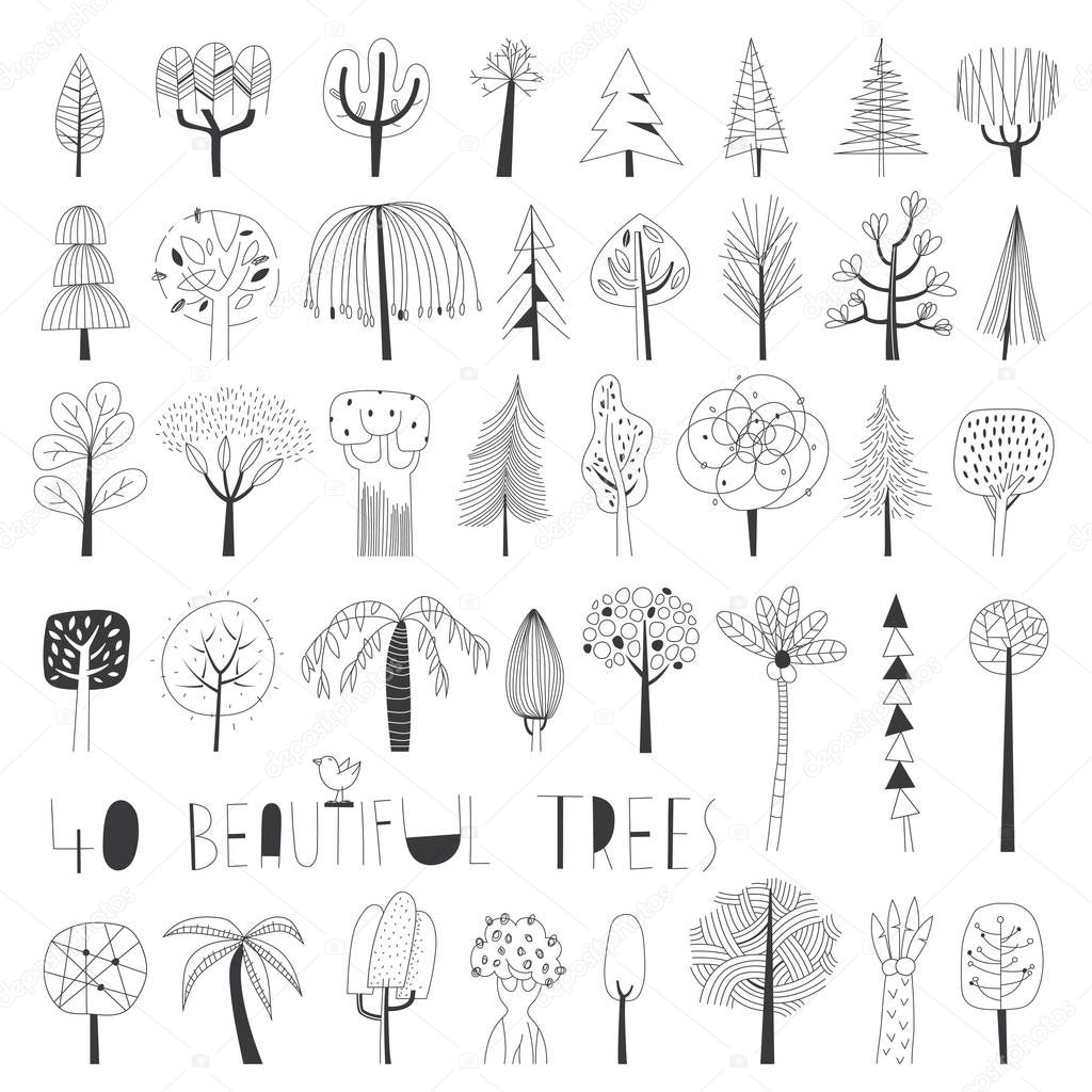 Vector tree illustration collection
