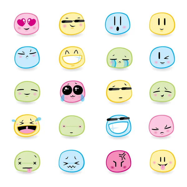 16 υψηλής ποιότητας διάνυσμα cartoonish emoticons — Διανυσματικό Αρχείο